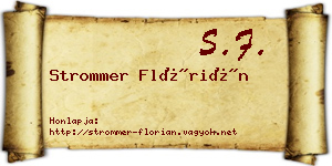Strommer Flórián névjegykártya